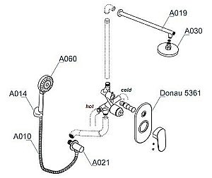 Душевая система WasserKRAFT Donau 5300 A14030 купить в интернет-магазине сантехники Sanbest