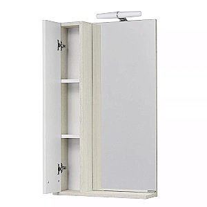 Зеркальный шкаф Акватон Бекка 50 белый/дуб сомерсет купить в интернет-магазине сантехники Sanbest