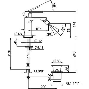 Смеситель для биде Cisal LineaViva LV00055021 купить в интернет-магазине сантехники Sanbest