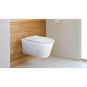 Унитаз подвесной Azario Ollin AZ-0513R белый, безободковый, с крышкой микролифт, слив торнадо купить в интернет-магазине Sanbest