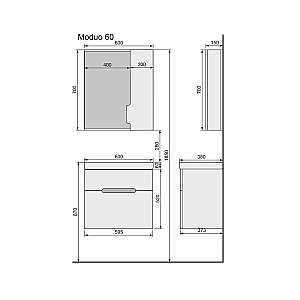 Зеркало со шкафом Jorno Moduo Mod.03.60/W 60x70 в ванную от интернет-магазине сантехники Sanbest