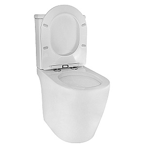 Унитаз напольный Azario Leo Tornado Flushing AZ-1253CT белый, безободковый, с бачком, с крышкой микролифт, слив торнадо купить в интернет-магазине Sanbest