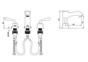 Смеситель для раковины на 3 отверстия WONZON & WOGHAND STEAM, Брашированное золото (WW-88159008- BG) купить в интернет-магазине сантехники Sanbest