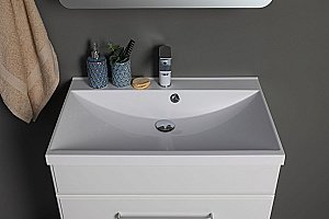 Тумба с раковиной Aquanet Лукка 302397 75 белый для ванной в интернет-магазине Sanbest