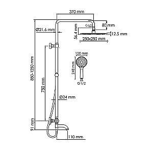 Душевая система WasserKraft Sauer 7100 SET2679 Thermo золото купить в интернет-магазине сантехники Sanbest