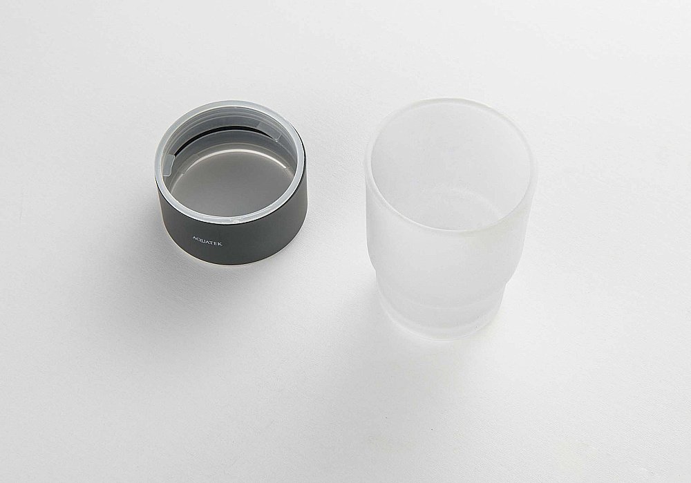 Стакан Aquatek Лира AQ4428MB стекло матовое/черный матовый купить в интернет-магазине сантехники Sanbest