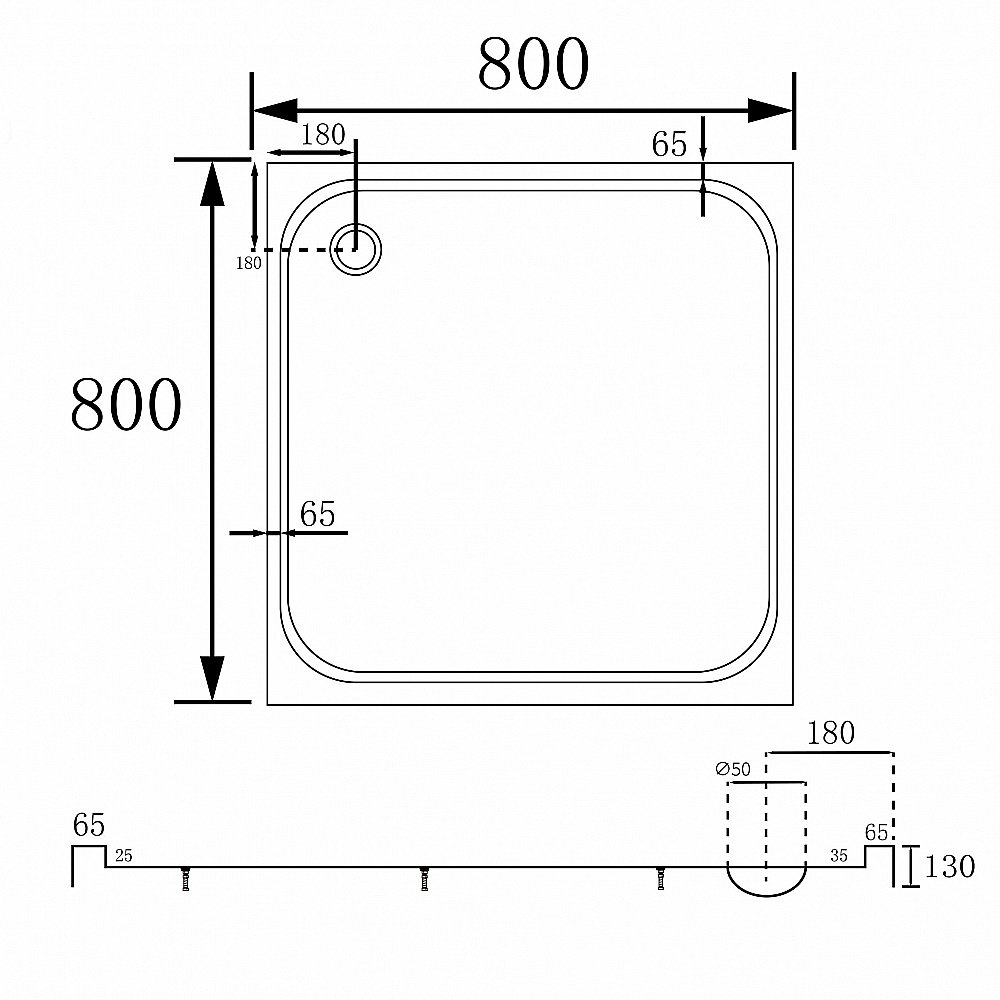 Душевой поддон Abber 80х80 AD3D080 белый купить в интернет-магазине Sanbest