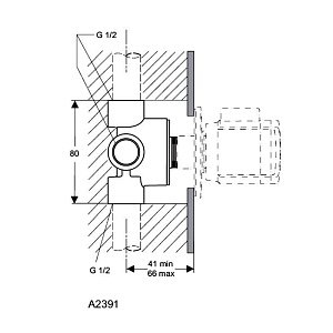 Многоходовой переключатель скрытого монтажа Ideal Standard BUILT-IN A2391NU купить в интернет-магазине сантехники Sanbest