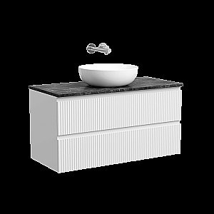 Тумба с раковиной Sancos SNOB R 100 со столешницей, белая матовый для ванной в интернет-магазине Sanbest