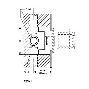 Многоходовой переключатель скрытого монтажа Ideal Standard BUILT-IN A2391NU купить в интернет-магазине сантехники Sanbest