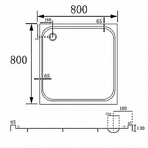 Душевой поддон Abber 80х80 AD3D080 белый купить в интернет-магазине Sanbest