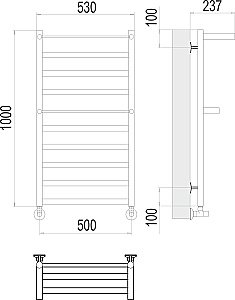 Полотенцесушитель водяной Terminus Хендрикс П10 500х1000 купить в интернет-магазине сантехники Sanbest