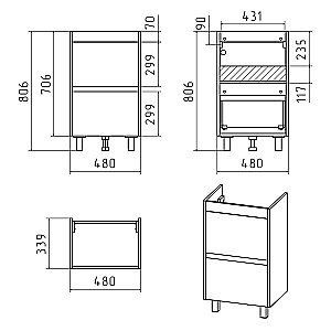 Тумба с раковиной Misty Алиса - 50 Э-Али01050-0112Я белая для ванной в интернет-магазине Sanbest