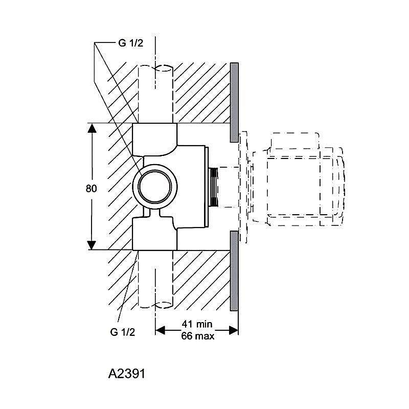 Многоходовой переключатель скрытого монтажа Ideal Standard BUILT-IN A2391NU купить в интернет-магазине сантехники Sanbest
