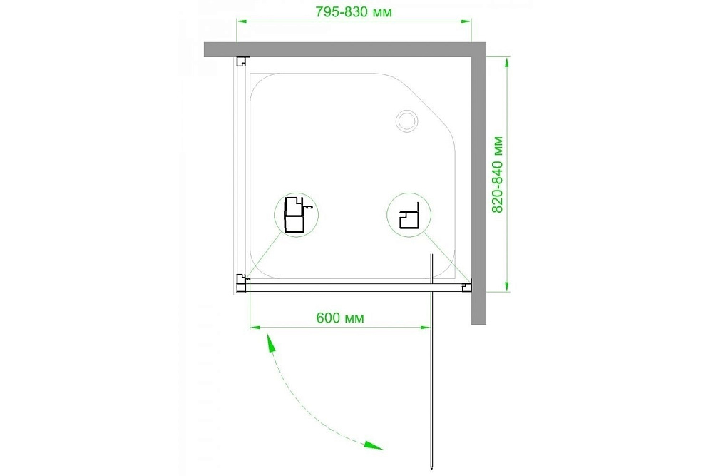 Душевой уголок Royal Bath RB HV-C-CH 80 купить в интернет-магазине Sanbest