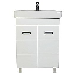 Тумба с раковиной Orange Таис Ta-60TUW+RA 60 белая для ванной в интернет-магазине Sanbest