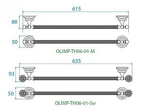 Полотенцедержатель Cezares OLIMP-TH06-02-Sw Бронза/Swarovski купить в интернет-магазине сантехники Sanbest
