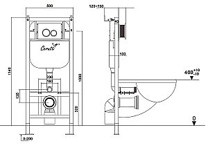Система инсталляции для унитаза CeruttiSpa 10783 без кнопки купить в интернет-магазине сантехники Sanbest