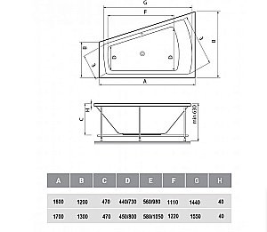 Ванна акриловая Vayer Trinity 160x120 купить в интернет-магазине Sanbest