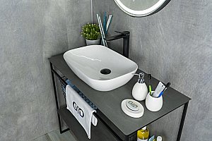 Раковина накладная Gid Geometrico 51 N9447 51157 белая купить в интернет-магазине Sanbest
