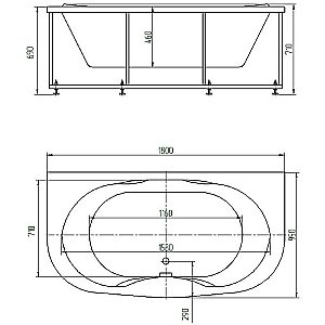 Ванна Aquatek Мелисса 180х95 MEL180-0000031 белая купить в интернет-магазине Sanbest