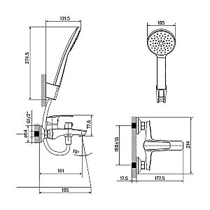 Смеситель для ванны Iddis Ray RAYWT02i02 купить в интернет-магазине сантехники Sanbest