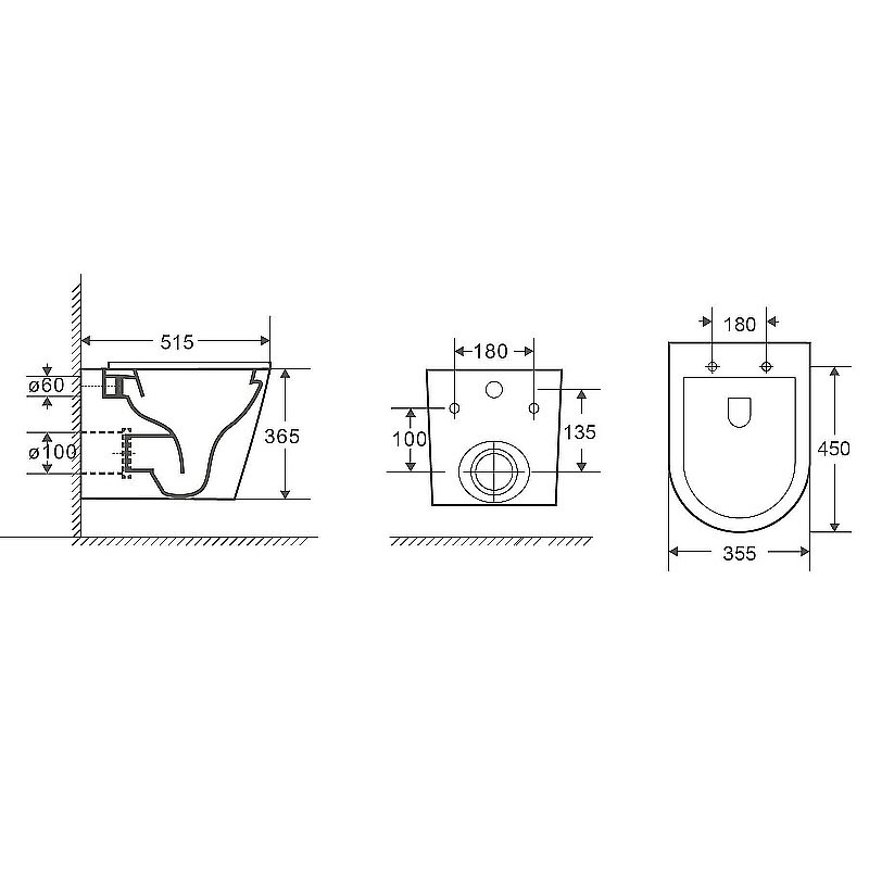 Унитаз с инсталляцией WeltWasser BAMBERG 545+SALZBACH 041 MT-GR+BAMBERG WT серый матовый/кнопка белая, безободковый, с крышкой микролифт, слив торнадо купить в интернет-магазине Sanbest