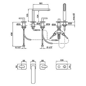 Смеситель для ванны с душем Webert Living LV730401560 купить в интернет-магазине сантехники Sanbest