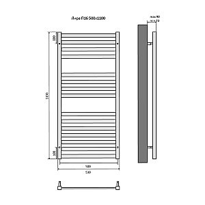 Полотенцесушитель Aquatek Лира П16 500х1100 AQ KP1610BL черный муар купить в интернет-магазине сантехники Sanbest