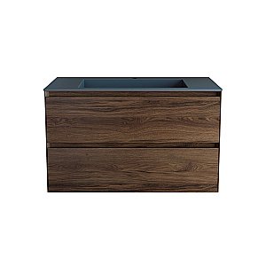 Тумба с раковиной Vincea Luka 80 VMC-2L800CO/VCB-13800G тёмный дуб/раковина серая для ванной в интернет-магазине Sanbest