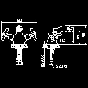 Смеситель для биде Elghansa Retro 4902754 хром купить в интернет-магазине сантехники Sanbest