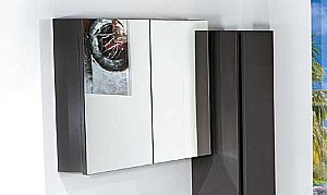Зеркальный шкаф Armadi Art Vallessi антрацит глянец 80 купить в интернет-магазине сантехники Sanbest