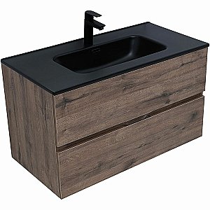 Тумба с раковиной Aquanet Алвита new 90 334187 дуб веллингтон табак для ванной в интернет-магазине Sanbest