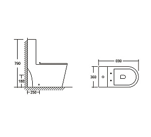 Унитаз моноблок Grossman Classic GR-4487SQ безободковый, с бачком, с крышкой микролифт, смыв торнадо, белый купить в интернет-магазине Sanbest