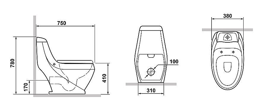 Унитаз-моноблок с функцией биде Laguraty 2160AС с крышкой микролифт купить в интернет-магазине Sanbest