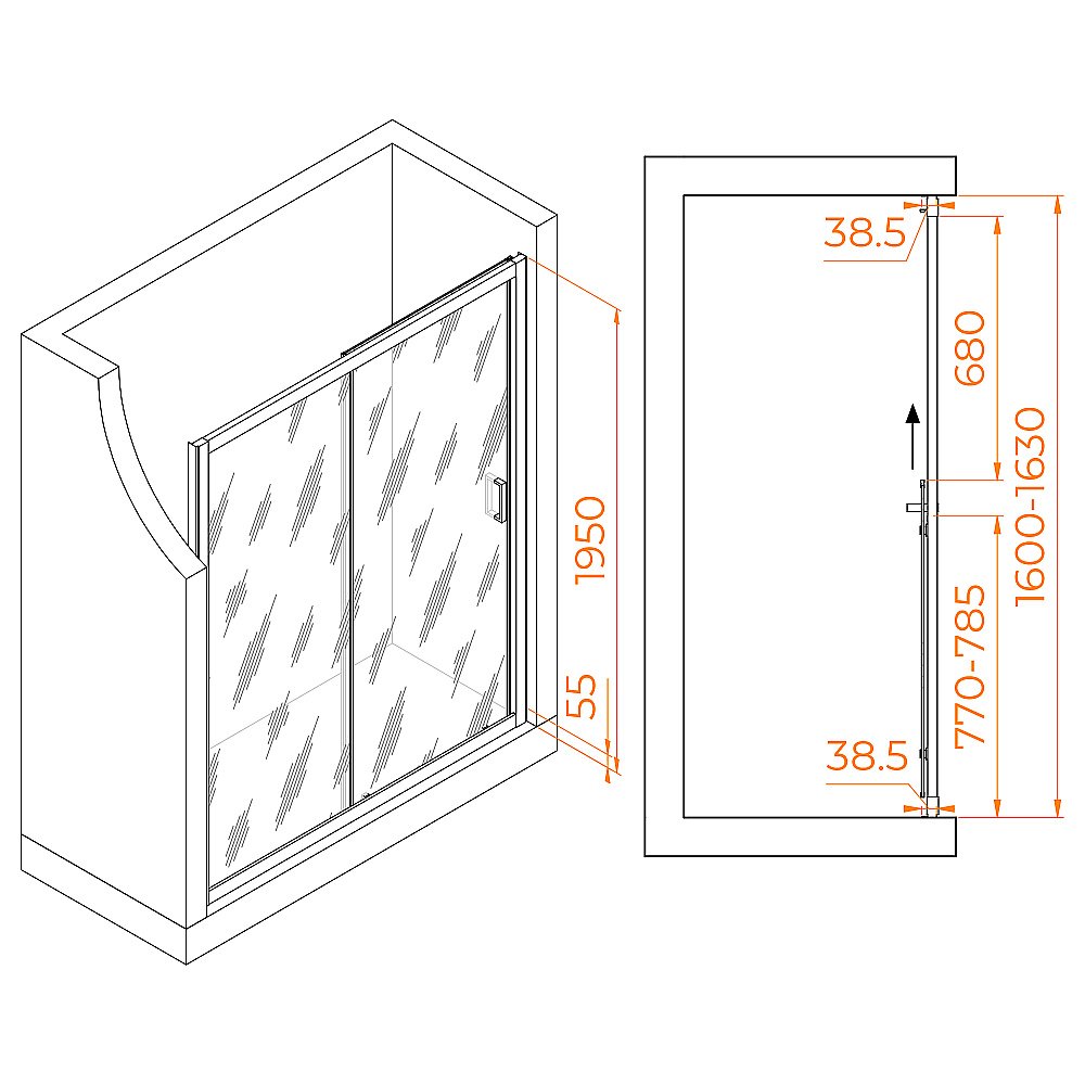 Душевая дверь RGW Passage PA-016 160 купить в интернет-магазине Sanbest