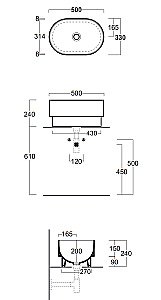Раковина SIMAS Po-mo PO04bi 50 купить в интернет-магазине Sanbest