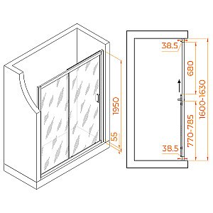 Душевая дверь RGW Passage PA-016 160 купить в интернет-магазине Sanbest