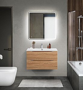 Тумба с раковиной BelBagno MARINO-CER-MINI-800-2C-SO-WO-P Rovere Bianco для ванной в интернет-магазине Sanbest