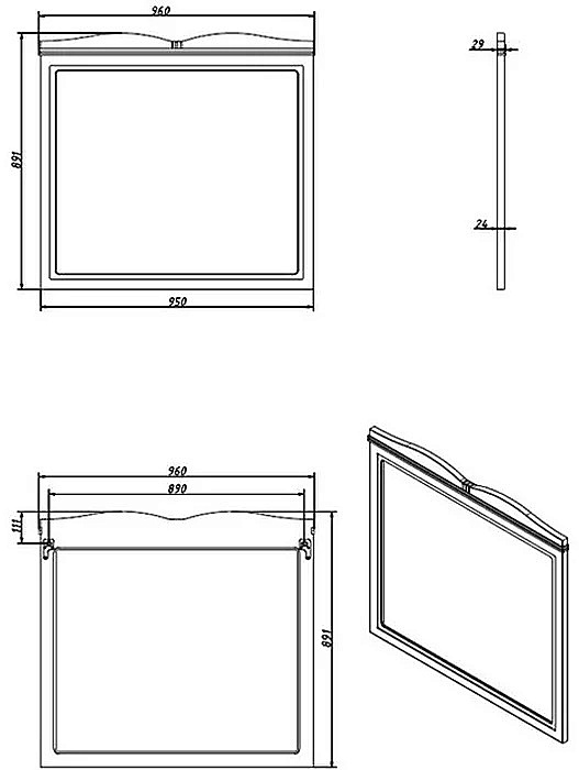 Зеркало Caprigo Borgo 33432-B136 100 бриллиантово-синий в ванную от интернет-магазине сантехники Sanbest