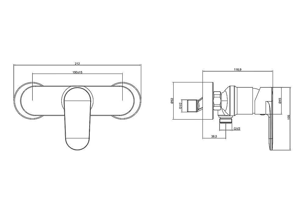 Cмеситель для душа Aquatek Ника AQ1860BGM оружейная сталь купить в интернет-магазине сантехники Sanbest