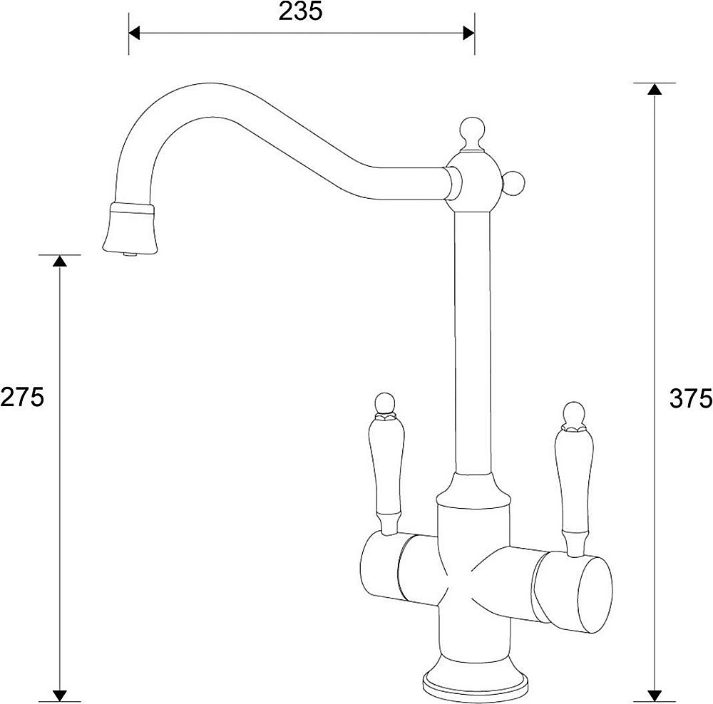 Смеситель для кухни Zorg Sanitary ZR 344 YF Сталь купить в интернет-магазине сантехники Sanbest