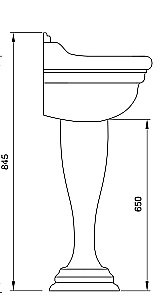 Раковина на пьедестале Migliore Milady 32 белая, платина купить в интернет-магазине Sanbest