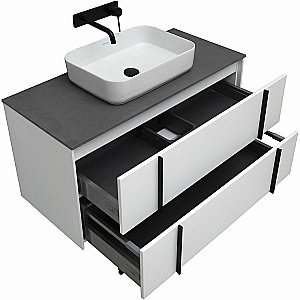 Тумба с раковиной Allen Brau REALITY 1.32008.WM 121 со столешницей, белая матовая для ванной в интернет-магазине Sanbest