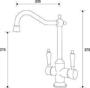 Смеситель для кухни Zorg Sanitary ZR 344 YF Сталь купить в интернет-магазине сантехники Sanbest