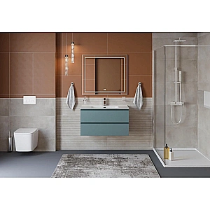 Тумба с раковиной BelBagno 90 KRAFT-900-2C-SO-AO голубая матовая для ванной в интернет-магазине Sanbest