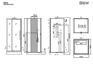 Душевая кабина Black & White Galaxy G8022 90х90 купить в интернет-магазине Sanbest
