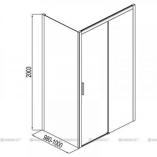 Душевой уголок Aquanet Pleasure 120x100 прозрачное стекло/профиль черный купить в интернет-магазине Sanbest