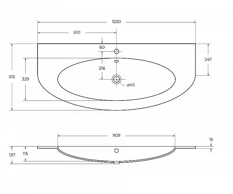 Тумба с раковиной Cezares Eden 121 Bianco lucido для ванной в интернет-магазине Sanbest
