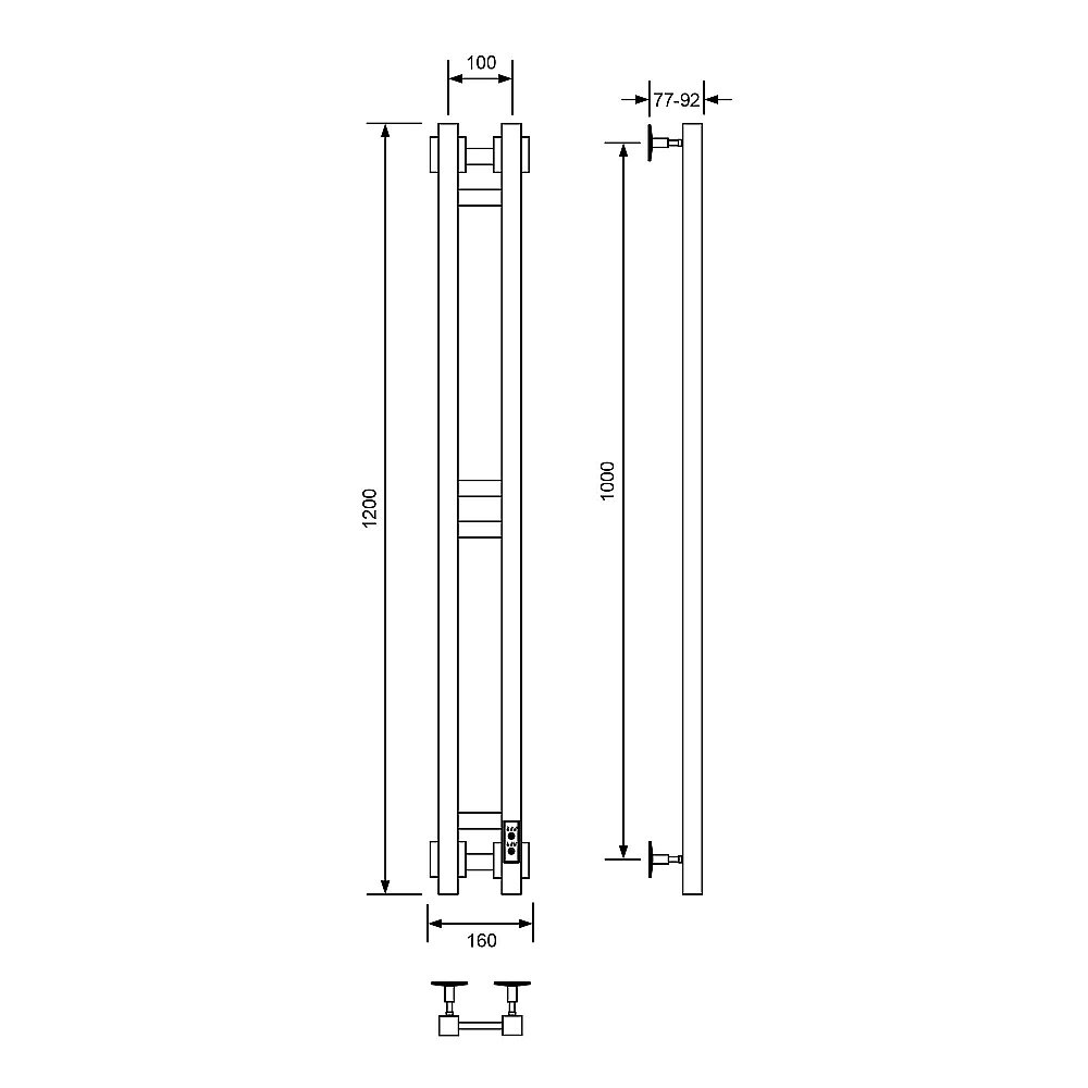 Полотенцесушитель электрический Veconi Еро E12010CH-A хром купить в интернет-магазине сантехники Sanbest